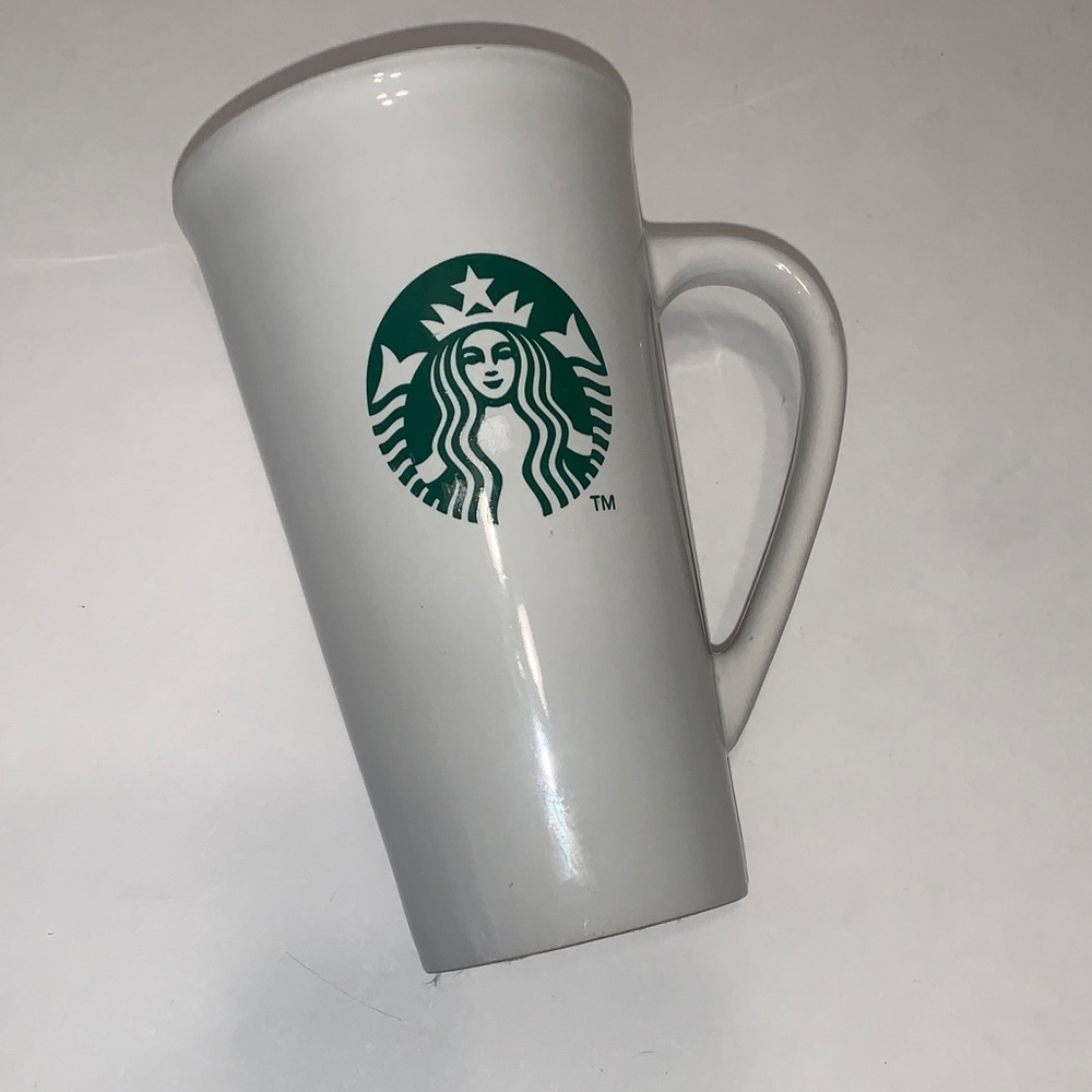 Starbucks 2012 Grande White Mug with Green Logo 16oz